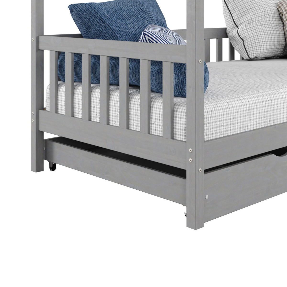 HAUSBETT NUNA 90X200 CM - Grau, Holz (96/145/207cm) - IDIMEX