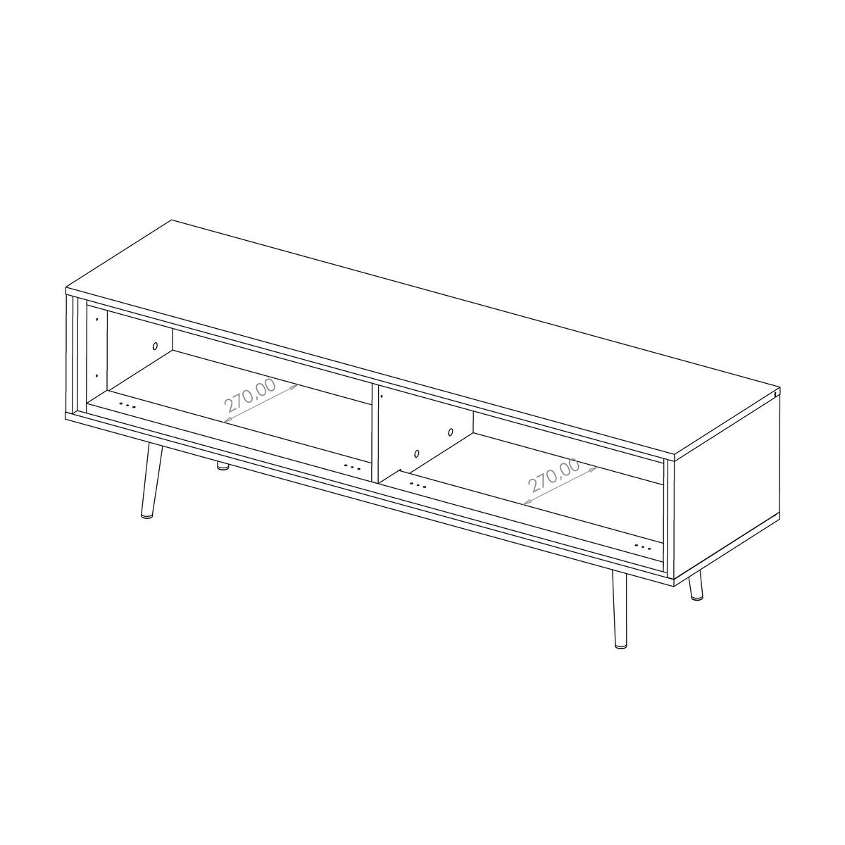 LOWBOARD Lori mit 2 Türen, Push-to-open-Öffnung, schwarz - Schwarz, Holzwerkstoff/Metall (150/40/40cm) - Beautysofa