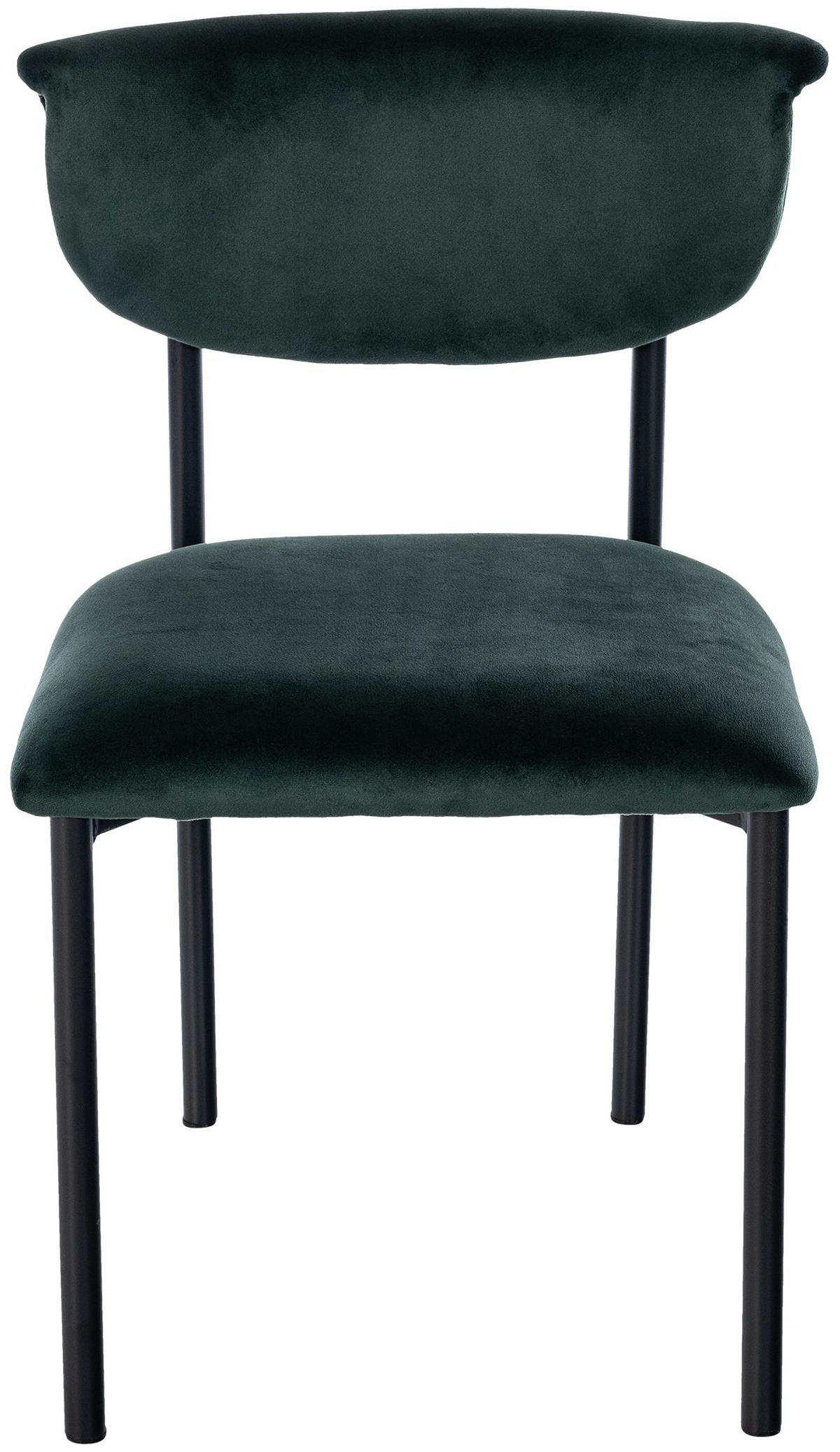 STUHL Samt Dunkelgrün - Dunkelgrün, Textil/Metall (52/78/53cm) - CLP