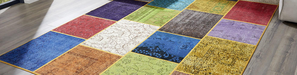 Orientální koberec patchwork v šedé