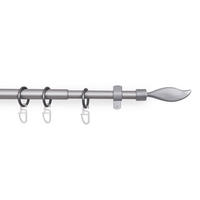 GARDINENSTANGENSET 120-220cm Silber Flamme - Silberfarben, Metall (120cm)