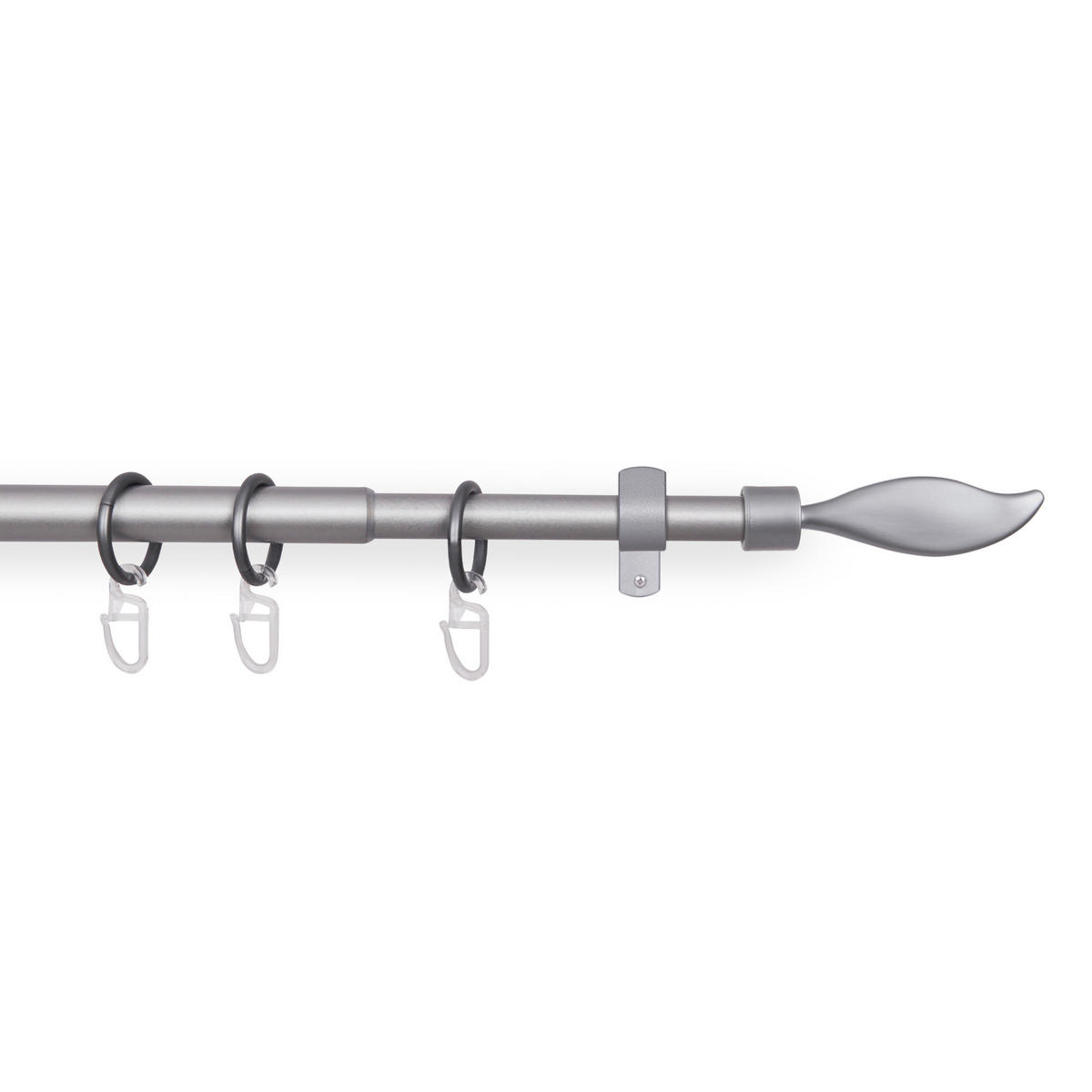 GARDINENSTANGENSET 120-220cm Silber Flamme - Silberfarben, Metall (120cm)