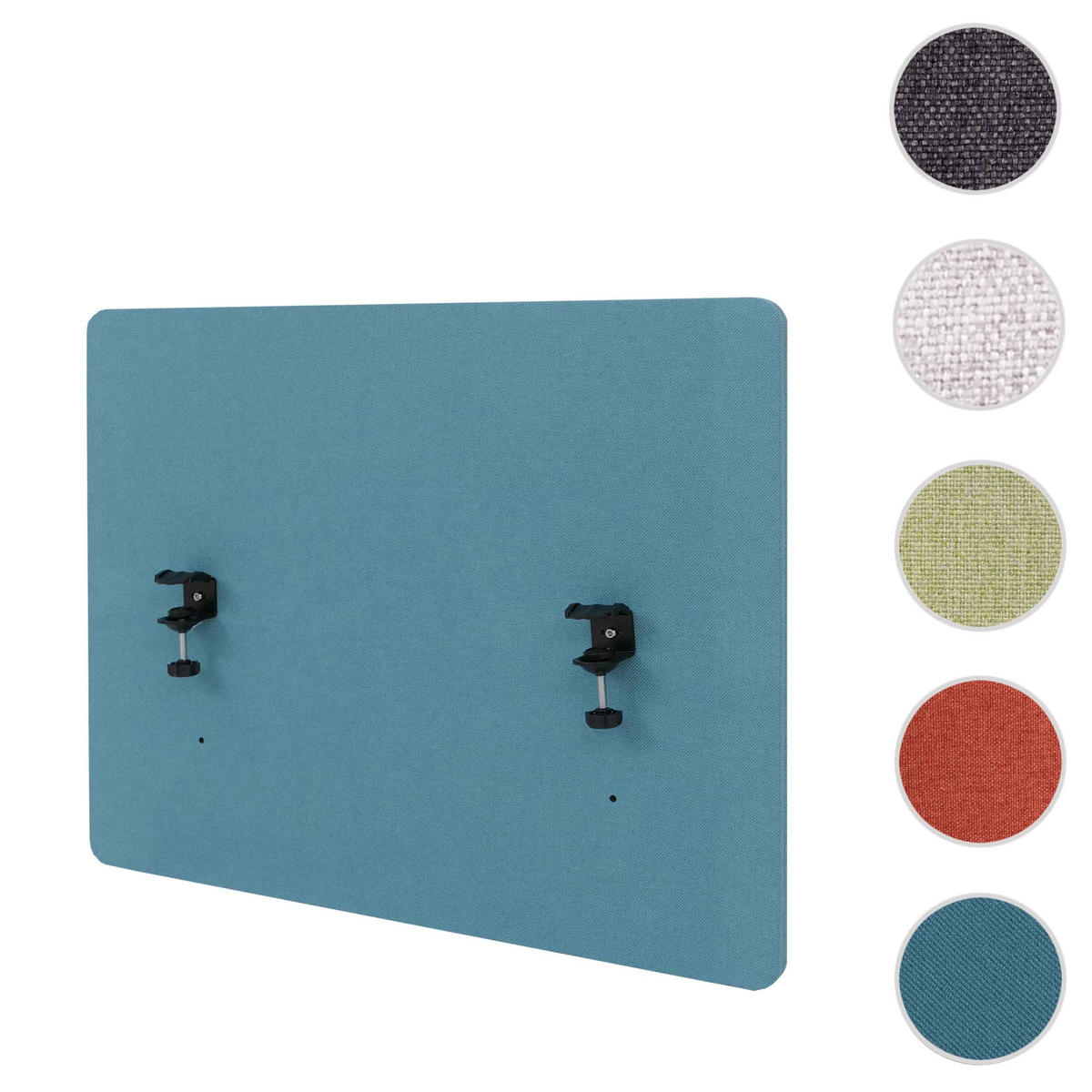 AKUSTICKÁ STOLNÍ PŘÍČKA Tyrkysová - tyrkysová, textil (75/60/2cm) - MCW