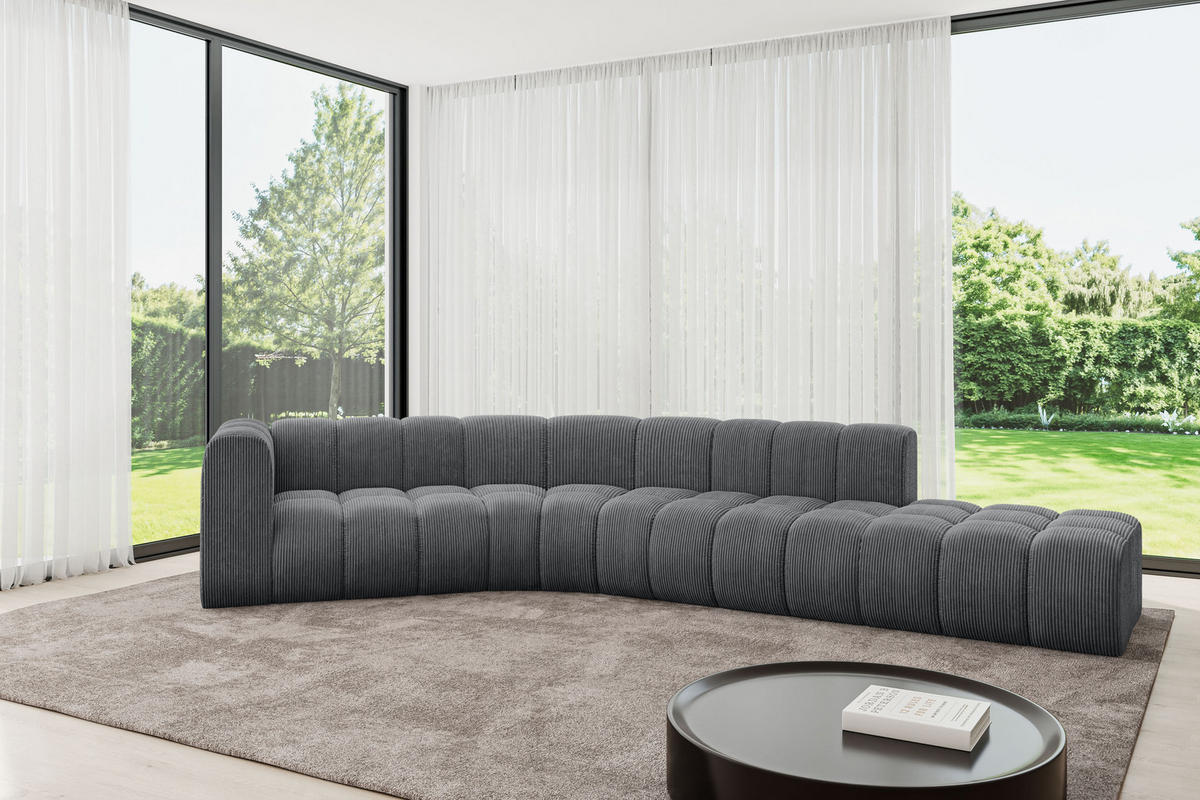 ECKSOFA modulares Sofa Tilmo-L1 - 399x194x70 cm Dunkelgrau - Dunkelgrau, Holzwerkstoff/Textil (399/194cm) - ALTDECOR