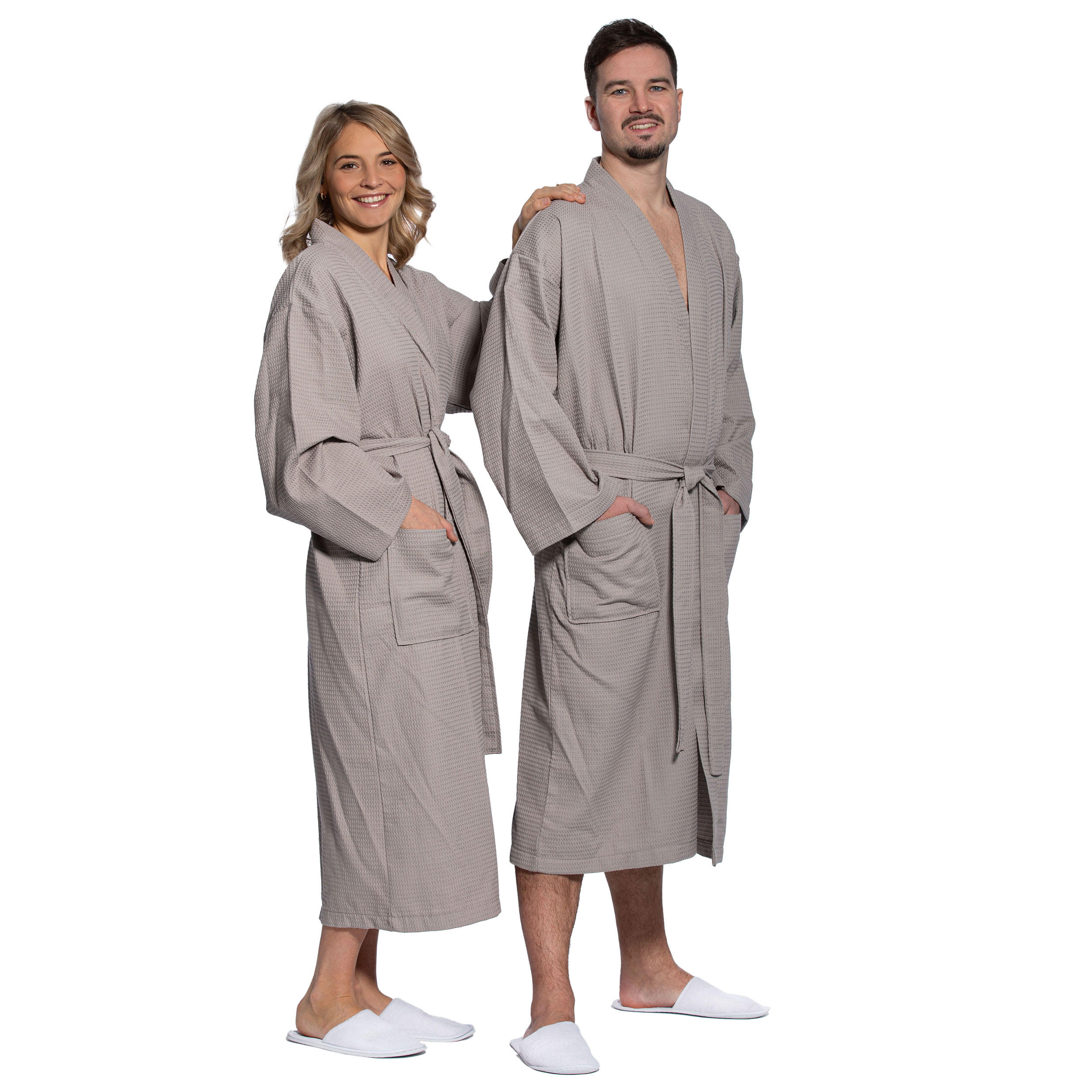 BADEMANTEL, S, 100% Baumwolle, Braun - Grau, Textil (Scm) - Zollner