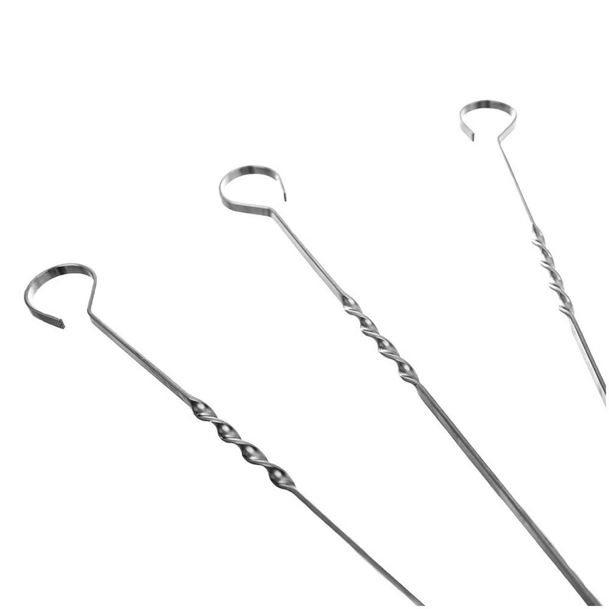 STAHLSPIESSE 38,5 cm 10 Stück. - Silberfarben, Metall (38.5cm) - Orion 