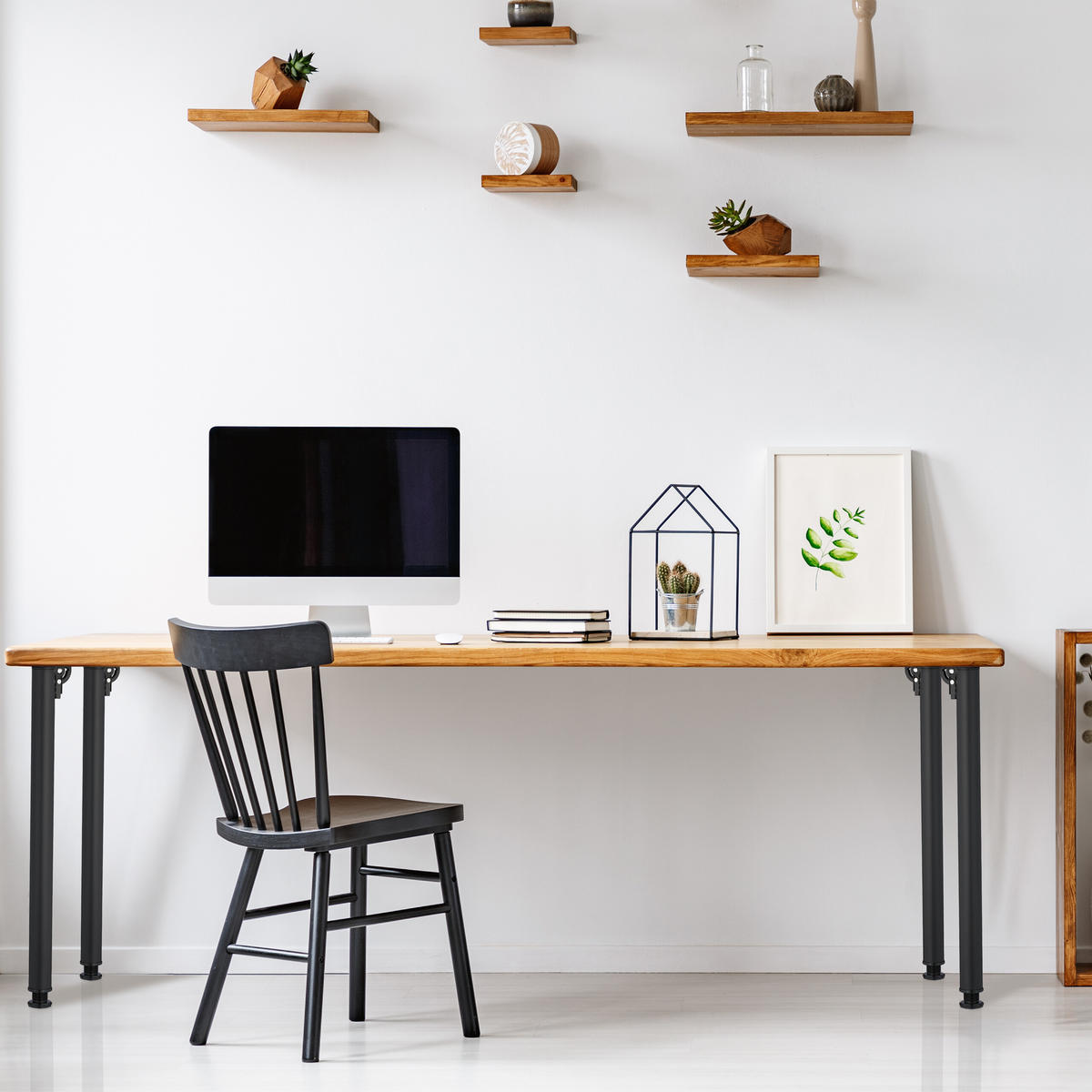 4xTISCHBEINE - Schwarz, Kunststoff/Metall (10/71/14cm) - Relaxdays