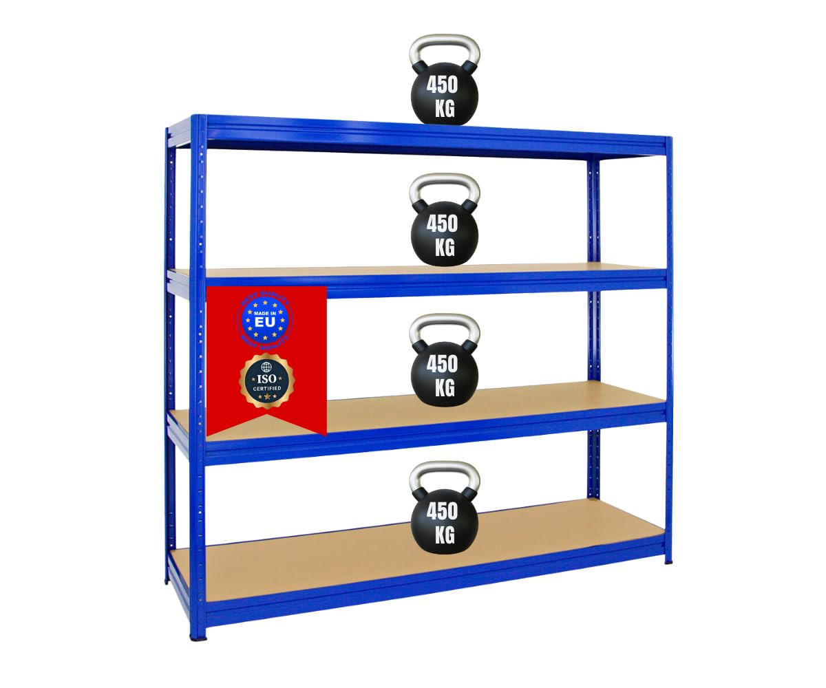 SCHWERLASTREGAL Dino 180x240x60 cm Fachlast 450 kg Blau - Blau, Metall (240/180/60cm) - PROREGAL