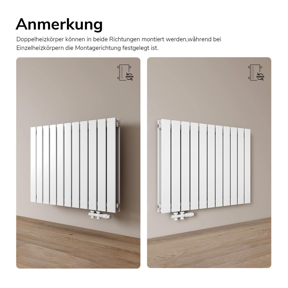 HEIZKÖRPER Flachheizkörper Weiß 63/85/6,6 cm - Weiß, Metall (85/63/6.3cm) - EMKE