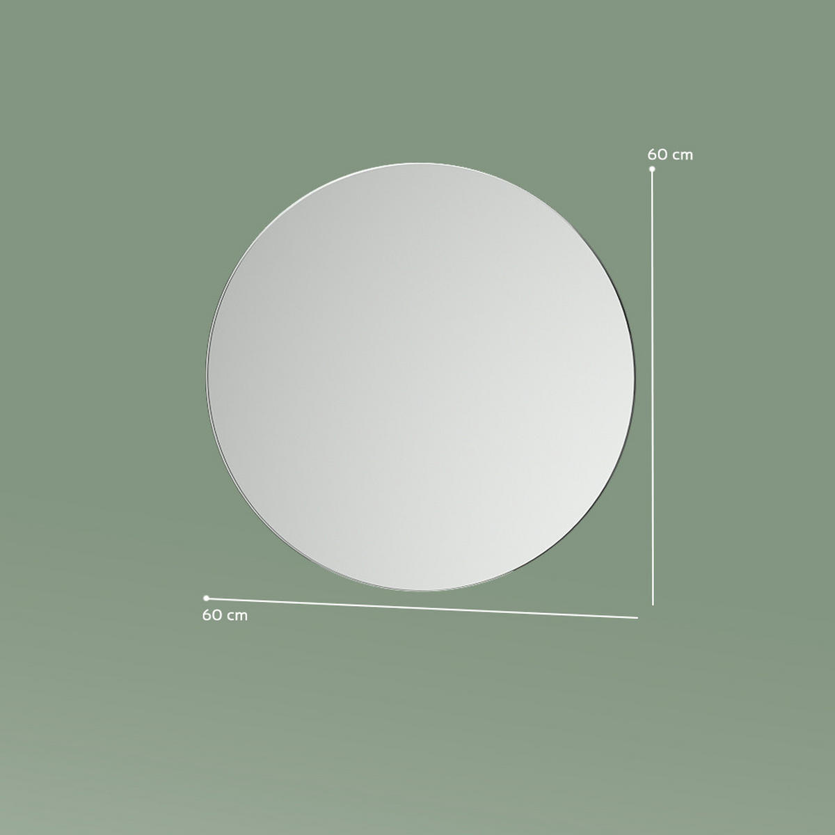BADEZIMMERSPIEGEL Marano Sonoma/Weiß 60 x 60 cm Rund - Weiß/Sonoma Eiche, Glas (60/60/2.1cm) - Livinity®