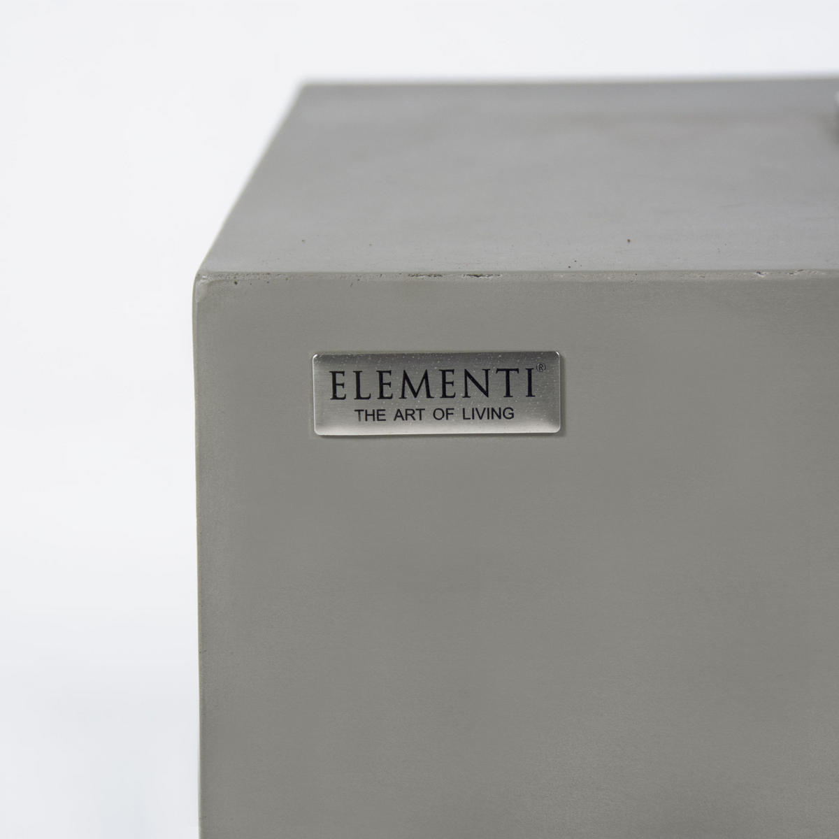 FEUERTISCH Granville Gasfeuerstelle aus GF-Beton - 4-tlg. Set inkl. Glasumrandung, Brennerabdeckung und Gasflaschen-Abdeckung - Hellgrau, Naturmaterialien (70/43/152cm) - Elementi