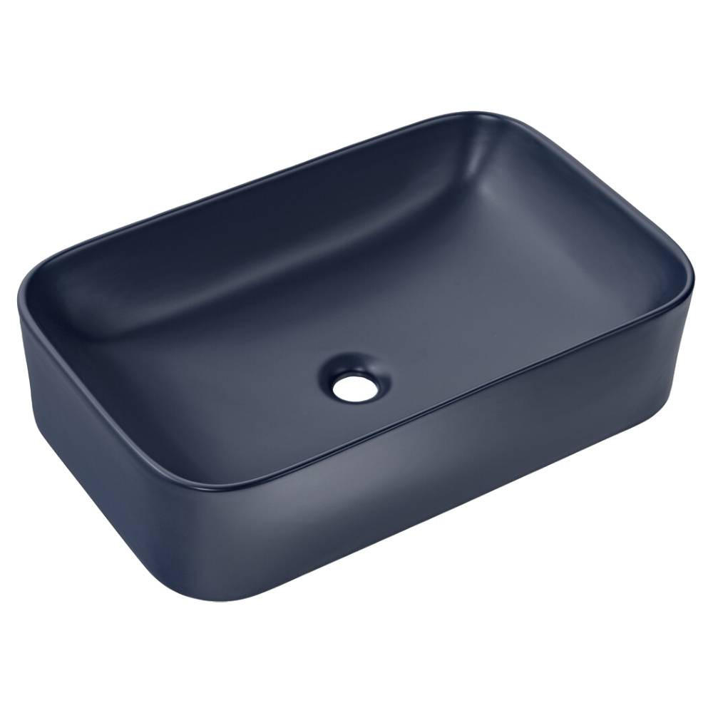 AUFSATZWASCHBECKEN 61 cm - KAMA BM296 - Marineblau/Matt - Blau, Keramik (61/15/38cm)
