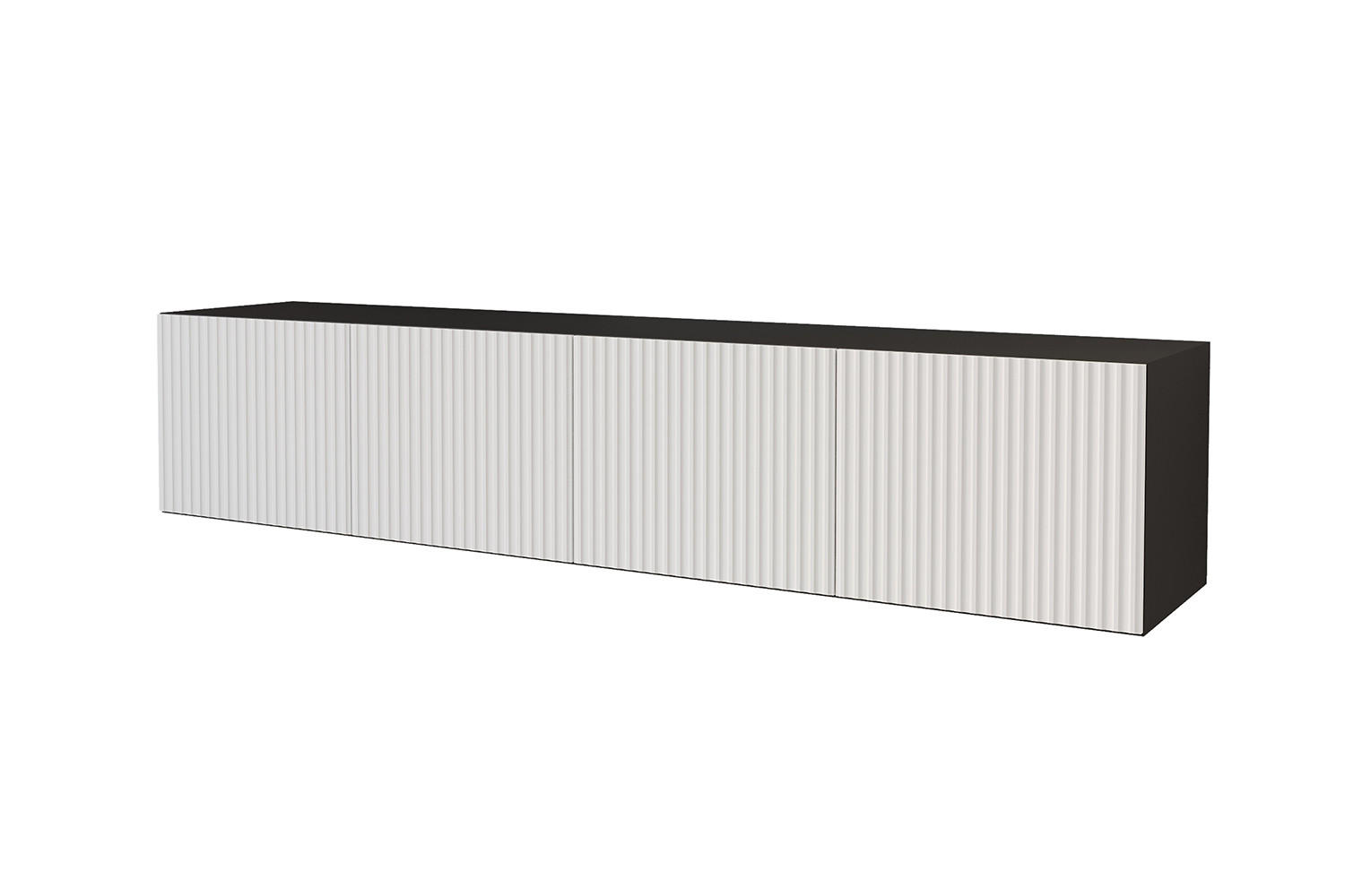 LOWBOARD NOA-2-W 2x100x40x41 cm - Schwarz / Weiß - Weiß, Holzwerkstoff (200/40/41cm) - ALTDECOR