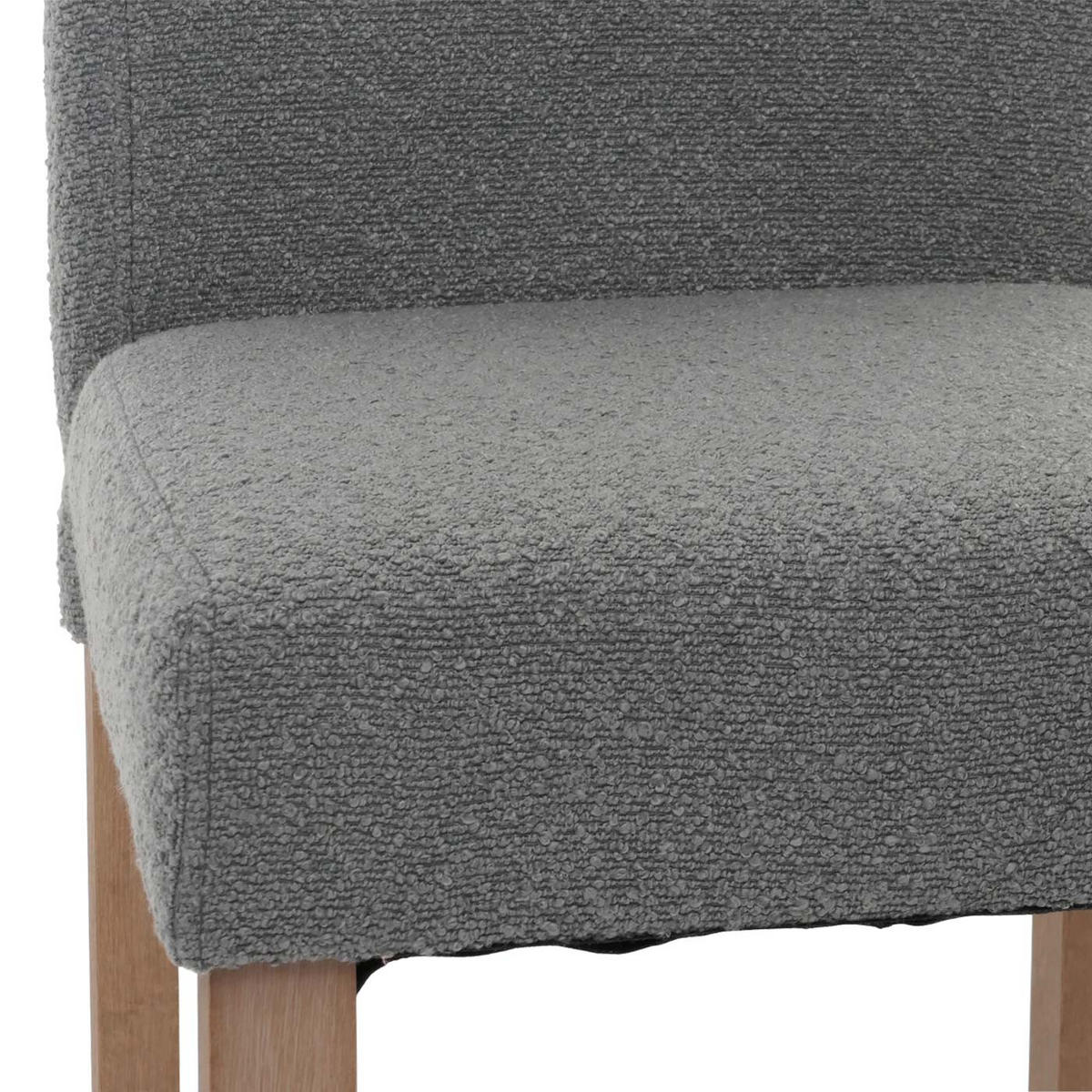 ESSZIMMERSTUHL 2er-Set klassisch und zeitlos 90x42x50cm Sitzhöhe 47cm Stoff/Textil Bouclé Holz naturfarbene Beine Grau - Grau, Textil (42/90/50cm) - CHEFGASTRO