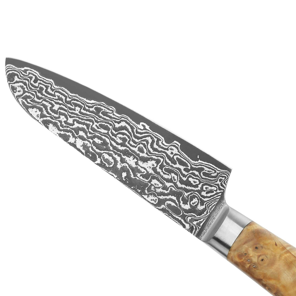 KLEINES SANTOKUMESSER 12 cm - Birkefarben, Holz/Metall (23cm) - Zayiko