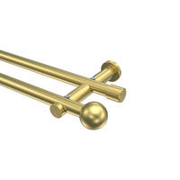 GARDINENSTANGEN-SET Platon Luino 100 cm, 2-läufig (ohne Ringe), 20 mm Ø Messing-Optik - Messingfarben, Metall (100cm) - INTERDECO