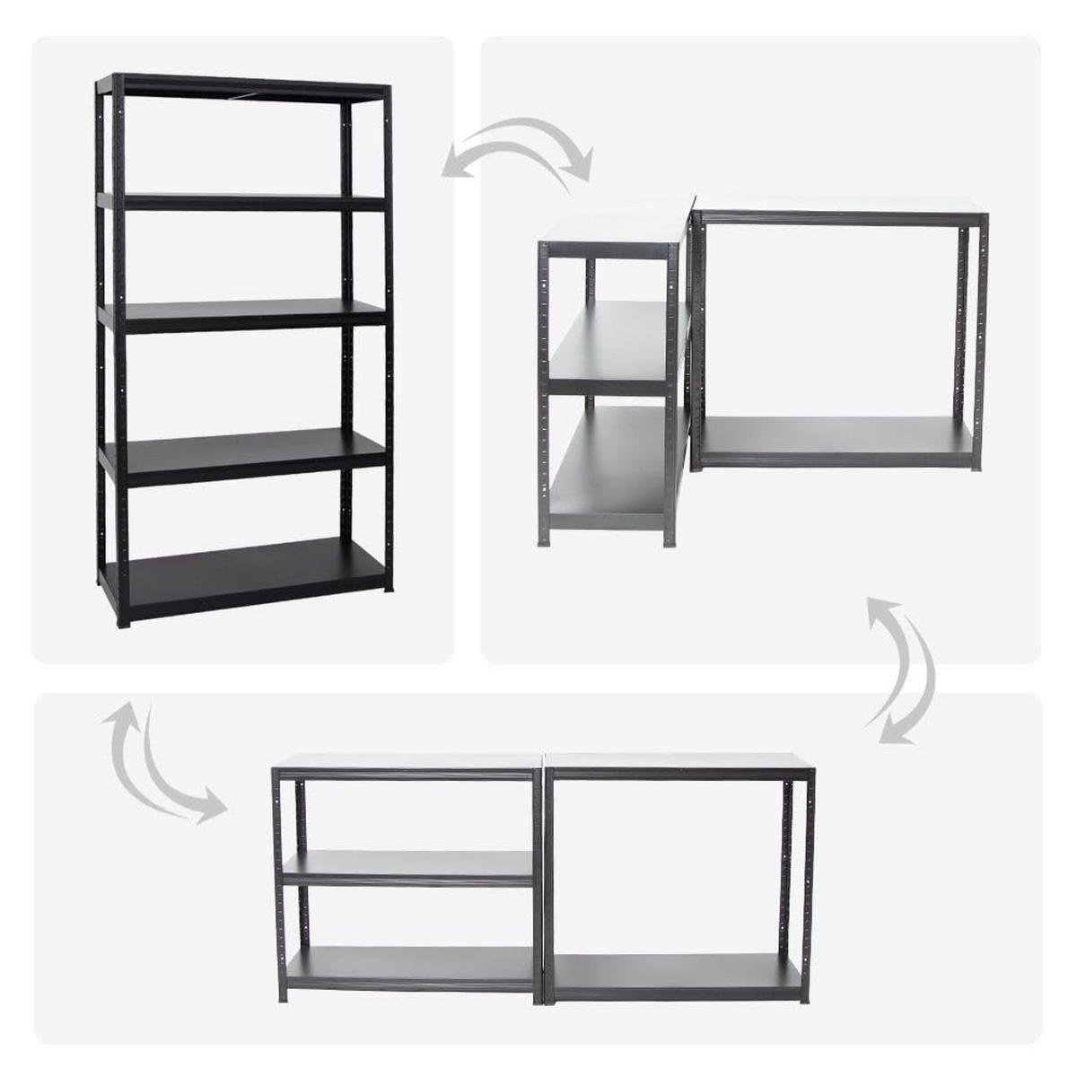 SCHWERLASTREGAL Steel Eagle 2er-Set mit 2x 180x100x40 cm Fachlast 130 kg Schwarz - Schwarz, Metall (200/180/40cm) - PROREGAL