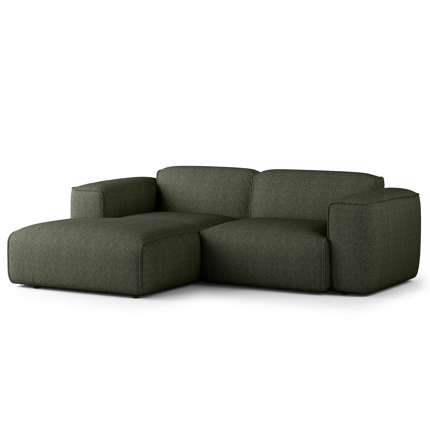 ECKSOFA mit XL-Longchair - Schwarz/Grau, Kunststoff/Textil (260/171cm) - home24
