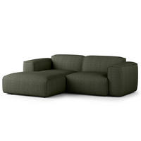 ECKSOFA mit XL-Longchair - Schwarz/Grau, Kunststoff/Textil (260/171cm) - home24