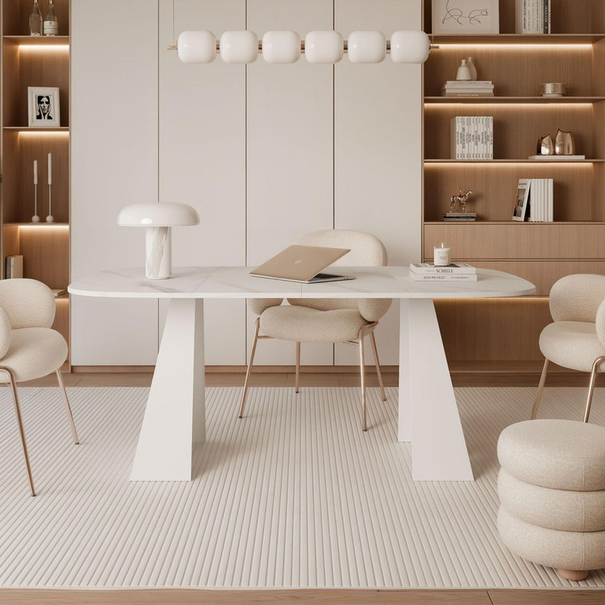 AUSZIEHTISCH ZELO 120/60/76 cm, Weiß / Bianco (Weiß) - Perlmutt/Weiß, Holzwerkstoff/Metall (60/120/76cm) - Idohome