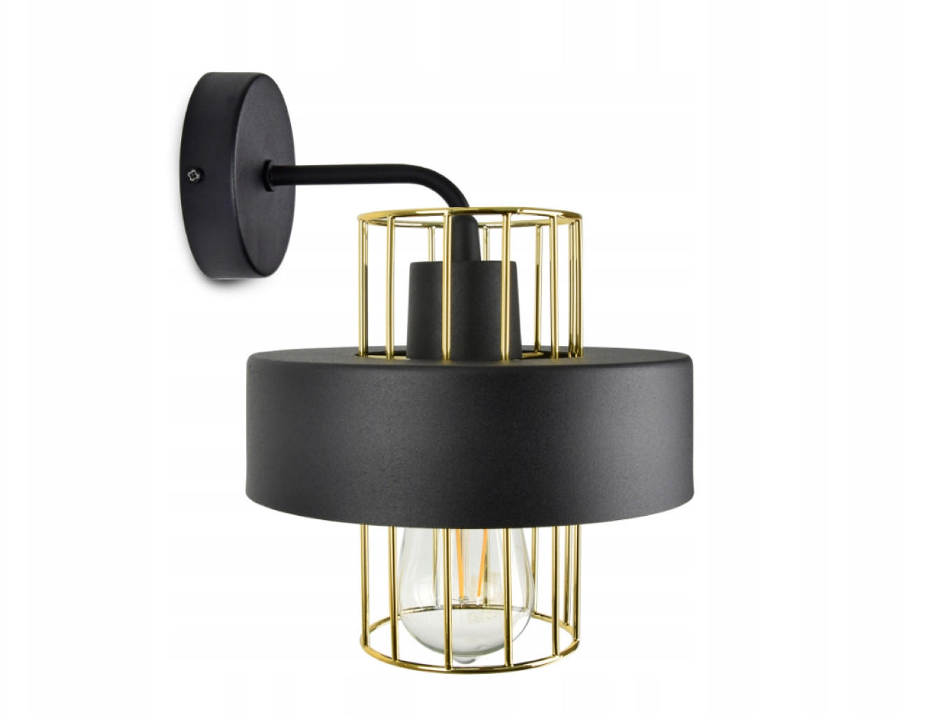 WANDLEUCHTE LOFT - Goldfarben/Schwarz, Metall (22/26/20cm) - kiki design
