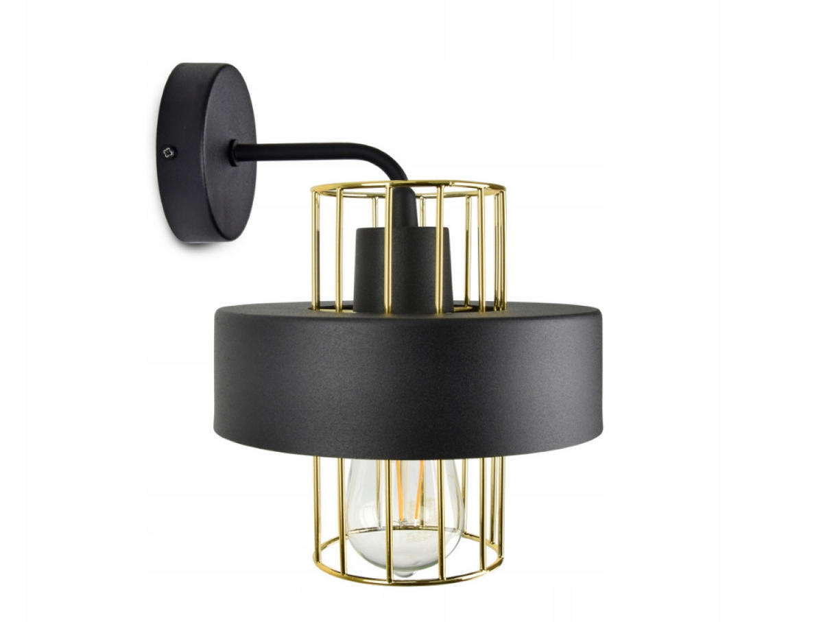 WANDLEUCHTE LOFT - Goldfarben/Schwarz, Metall (22/26/20cm) - kiki design