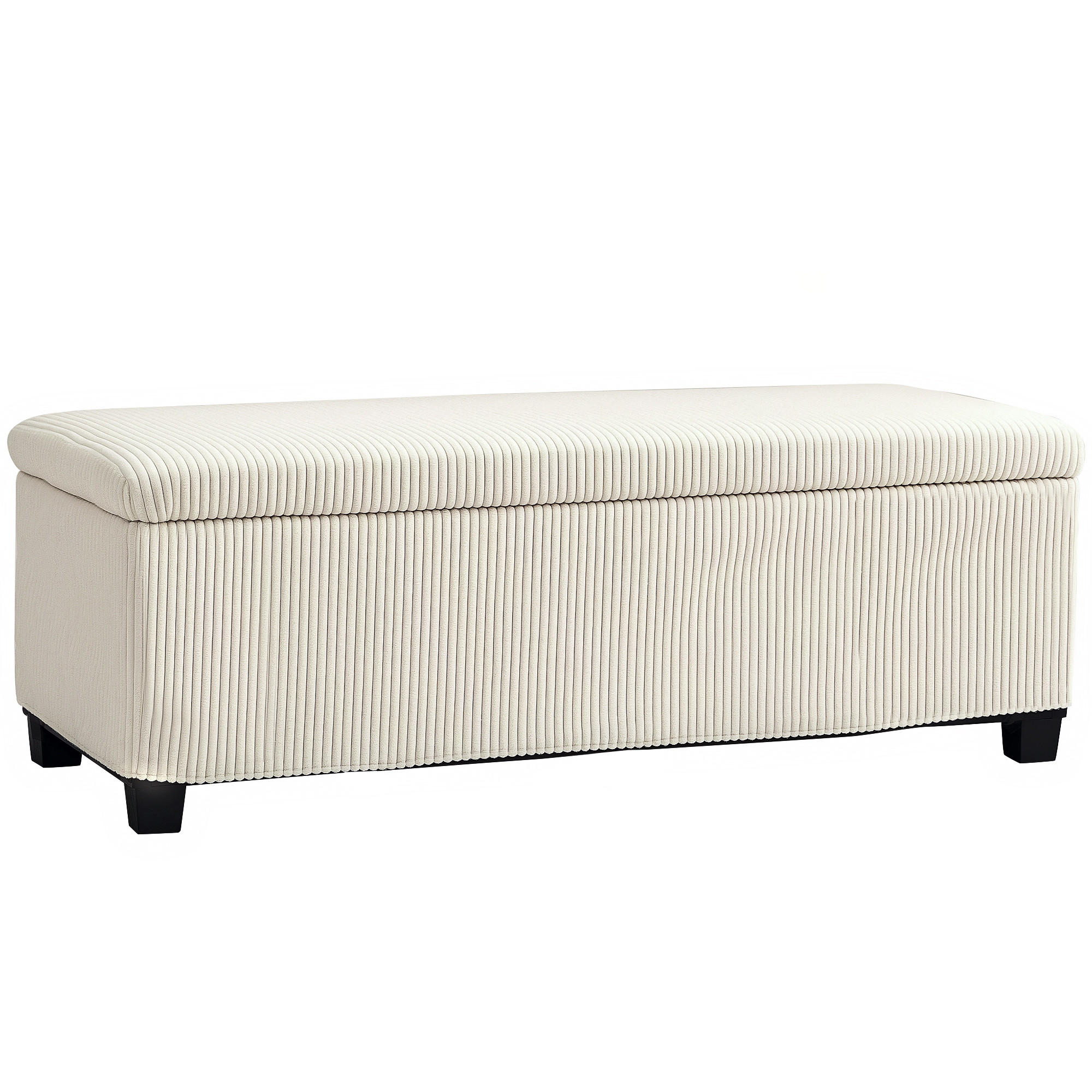 TRUHENBANK DE-16407 mit Stauraum und Cordbezug Beige - Beige, Textil (112/40/42cm) - ComfortXL