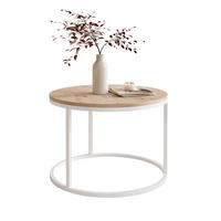 COUCHTISCH 60 cm rund Eiche Artisan, Weiß Gestell - Eiche Artisan, Holzwerkstoff (60/60/42cm) - Idohome