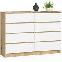 KOMMODE Eiche Artisan, Weiß 99/138/40 - Eiche Artisan/Weiß, Holzwerkstoff (138/99/40cm) - RAUMHIRSCH FURNITURE