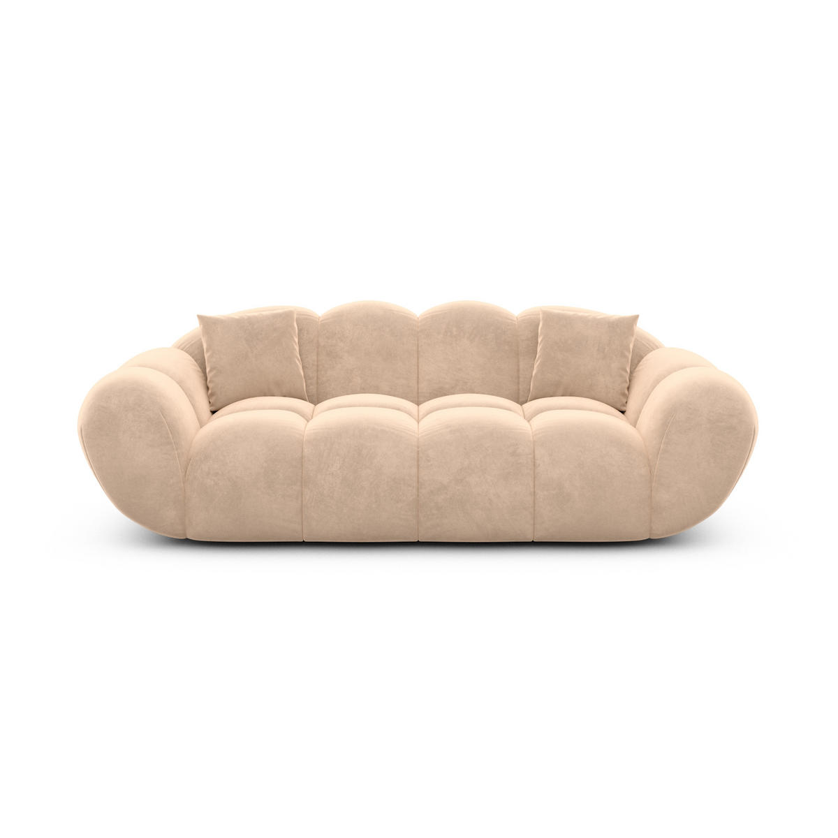 2-SITZER-SOFA Liva Beige Samtstoff - Beige, Textil (200/70/93cm) - VAROYAL
