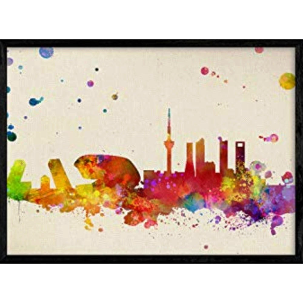 POSTER Madrid Stadtkarte A4 Schwarzer Rahmen - Schwarz, Papier (29.7/5/21cm) - Nacnic