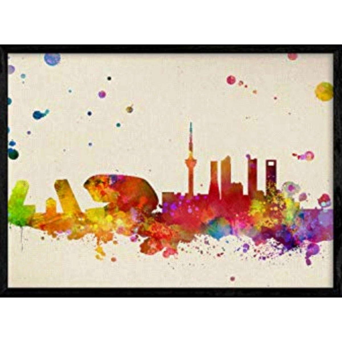 POSTER Madrid Stadtkarte A4 Schwarzer Rahmen - Schwarz, Papier (29.7/5/21cm) - Nacnic