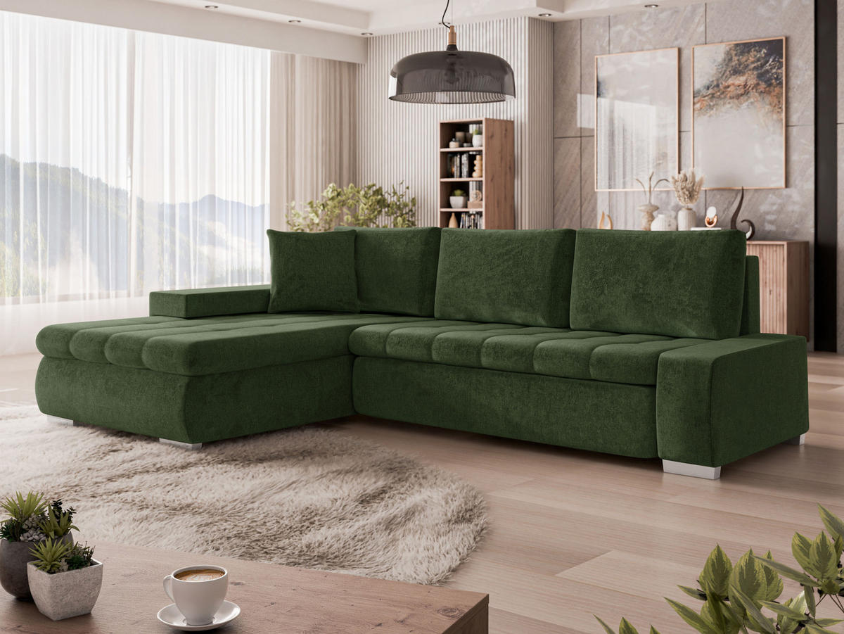ECKSOFA Orkan Mini - Grün, Holz/Textil (265/185cm) - MIRJAN24