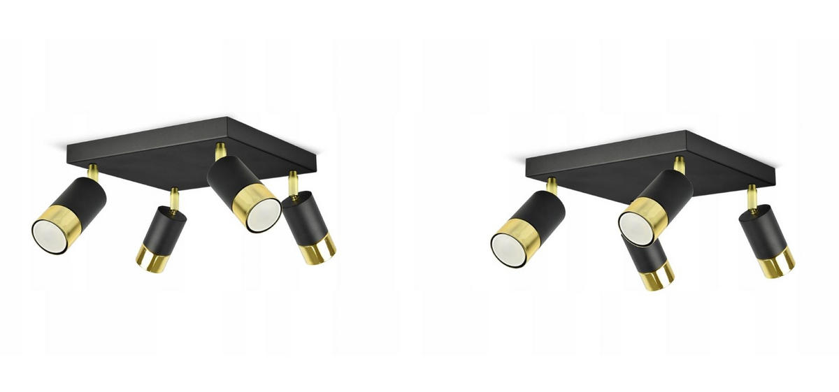 DECKENLEUCHTE Milano Tube - Goldfarben/Schwarz, Metall (25/25/18cm) - kiki design
