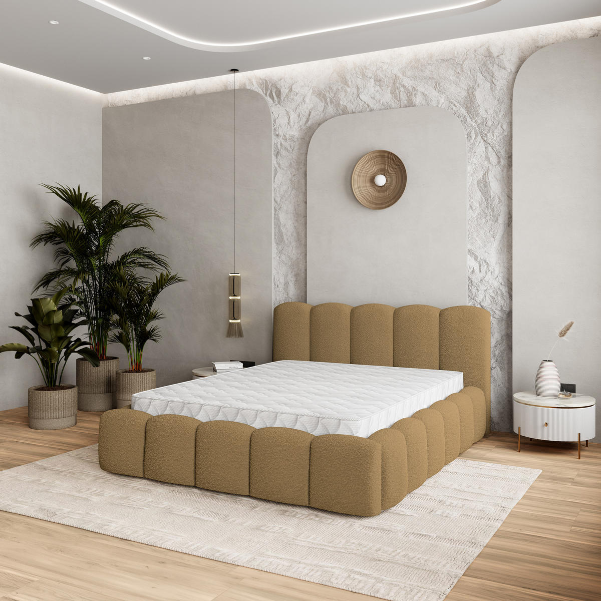 POLSTERBETT FALINA 180x200 cm mit Bettkästen - Orange - Orange, Holz (180/200cm) - MASSENO