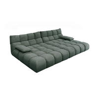 BIG SOFA VIVIEN Smaragdgrün Cord - Smaragdgrün/Schwarz, Kunststoff/Textil (296/85/178cm) - KAWOLA