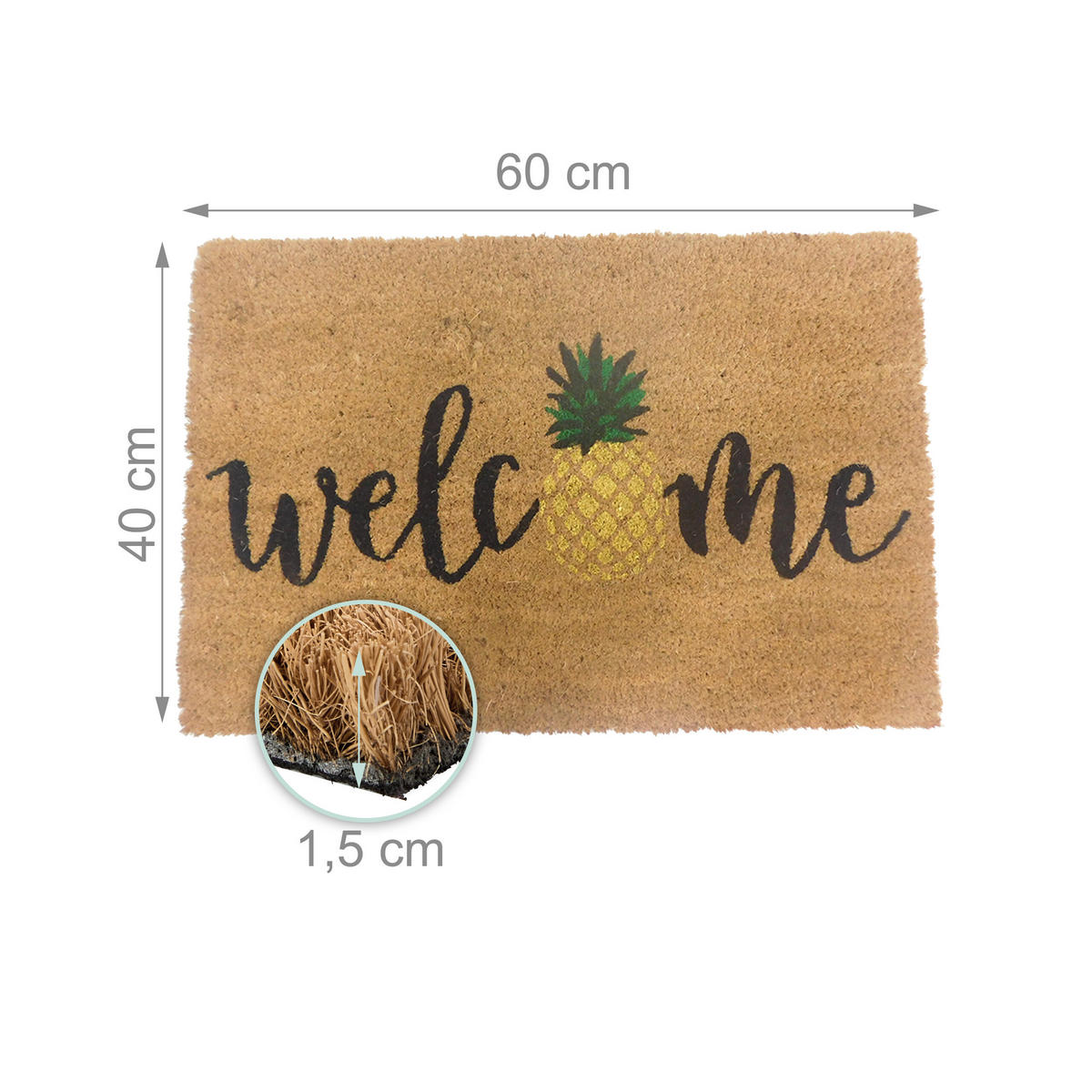 FUSSMATTE - Multicolor, Kunststoff/Textil (60/40cm) - Relaxdays