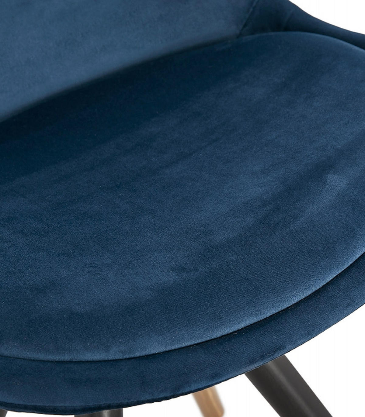 STUHL Stoffbezug Holzgestell mit Goldakzenten, Blau 48x56x83 cm - Blau/Schwarz, Holz/Buchenholz (48/83/56cm) - KADIMA DESIGN