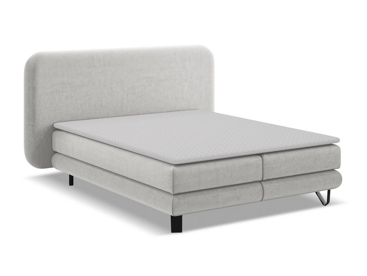 POLSTERBETT mit Bettkasten und Lattenrost 200x228 Grau - Taupe/Schwarz, Kunststoff/Textil (180/200cm) - Makamii