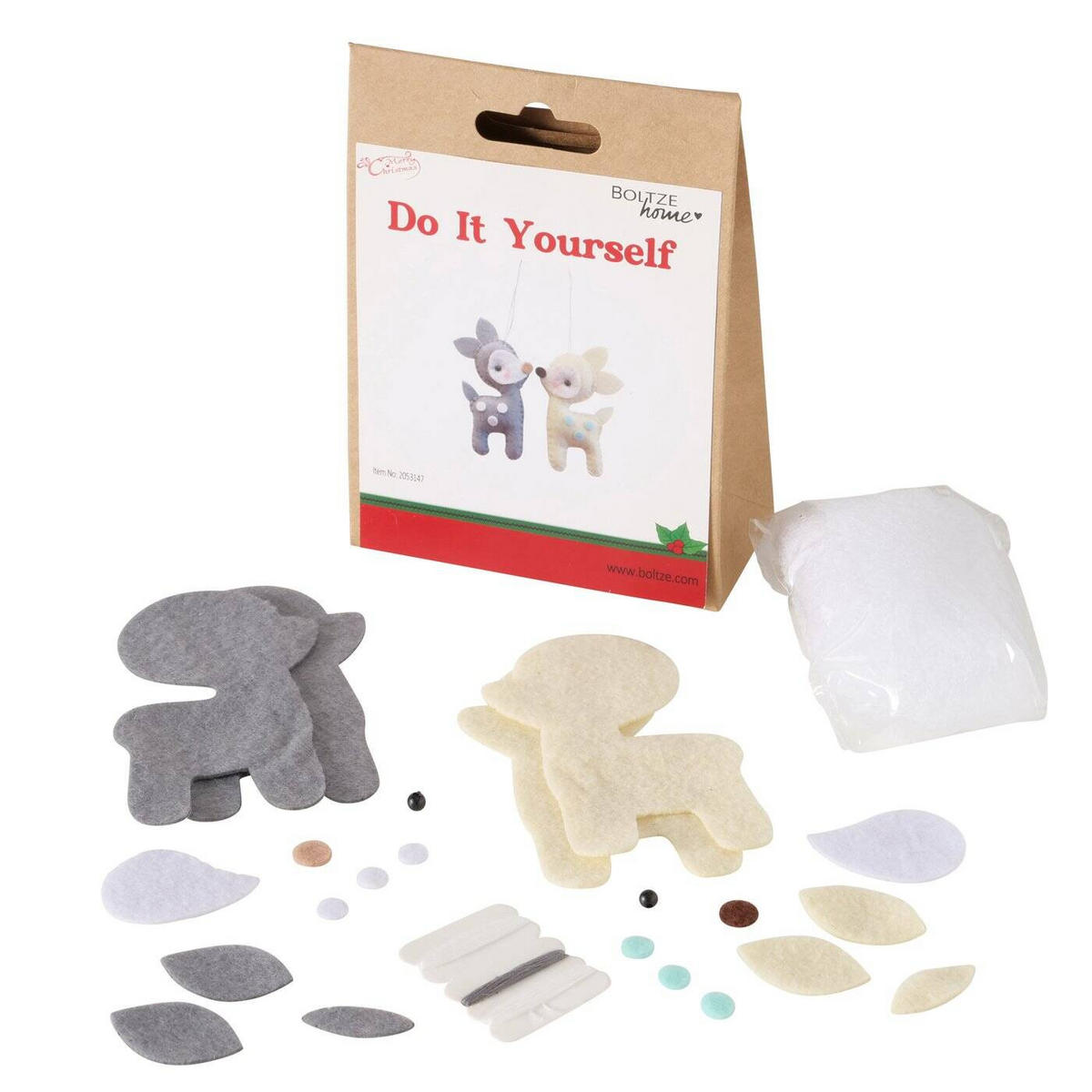 DEKORATIONSSET DYI Rentiere 2 Stück - Multicolor, Textil (4.9/14.9/11cm) - Boltze Home
