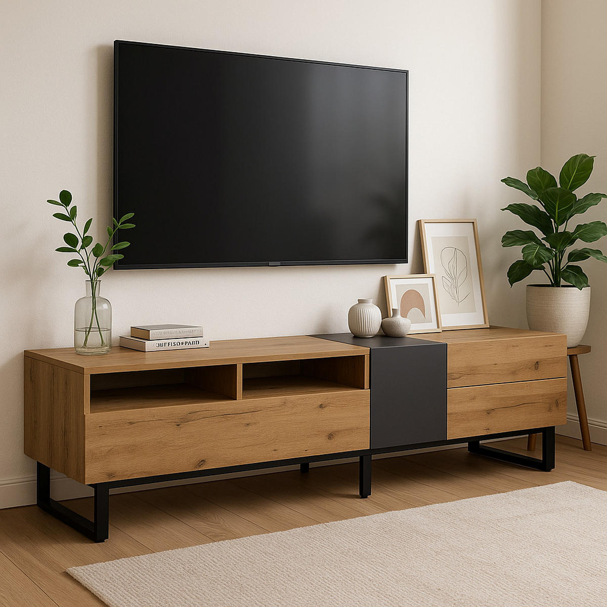 TV-MÖBEL Braun 180 /38/ 50 cm - Braun, Holz (38/50/180cm) - Urban Meuble