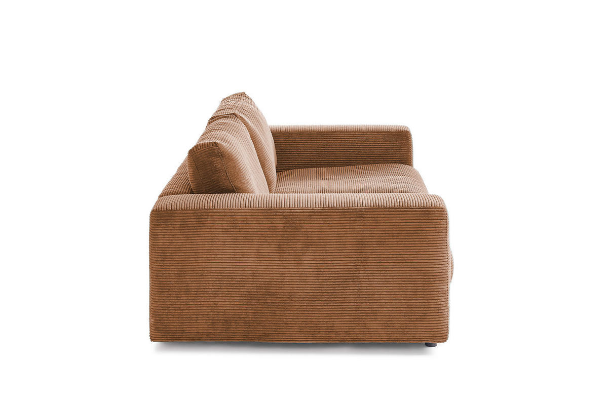 SOFA 2-SITZER MADELINE Braun Cord - Dunkelbraun/Schwarz, Kunststoff/Textil (230/85/127cm) - KAWOLA