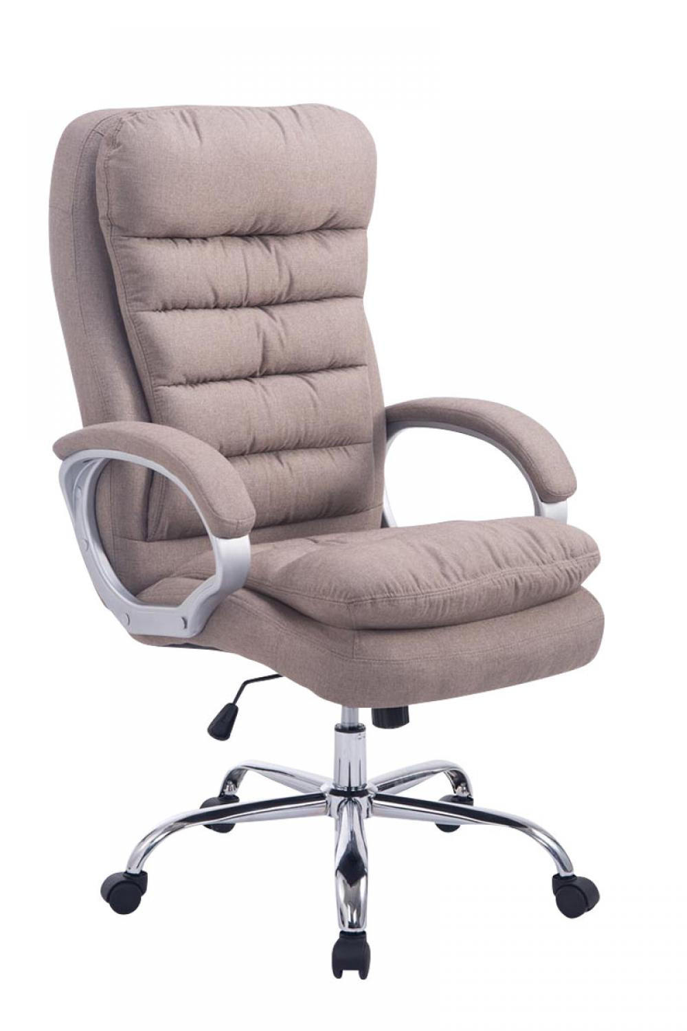 CHEFSESSEL Stoff taupe - Taupe/Chromfarben, Textil/Metall (68/116/77cm) - CLP