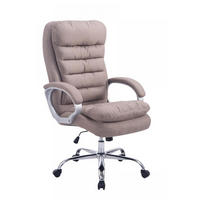 CHEFSESSEL Stoff taupe - Taupe/Chromfarben, Textil/Metall (68/116/77cm) - CLP