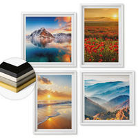 WANDBILDER 4er-Set - 50x50 cm & 40x60 cm Weißer Rahmen - Landschaften aus Bergen und Meeren im Westen - Weiß, Kunststoff (50/50cm) - ArtPrintCave