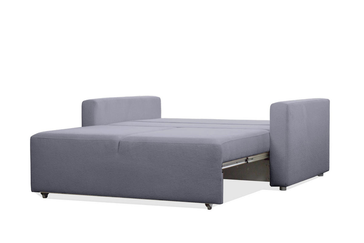 SOFA Mira Grau, Zweisitzer Sofa, mit Schlaffunktion - Grau, Holzwerkstoff/Textil (170/99/114cm) - Bettso