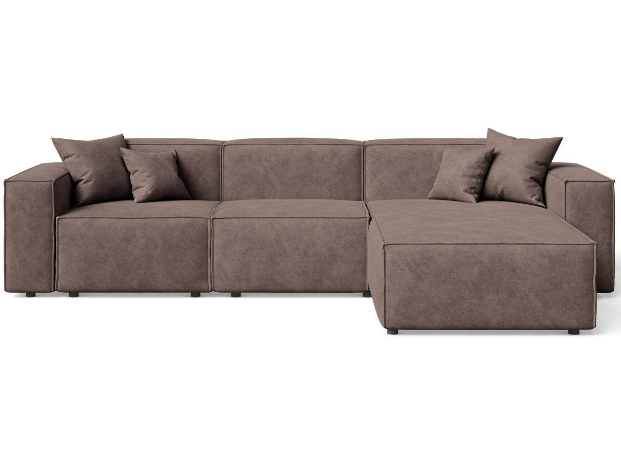 ECKSOFA Arizona Braun Rechts - Braun, Holz/Textil (265/180cm) - Graingold