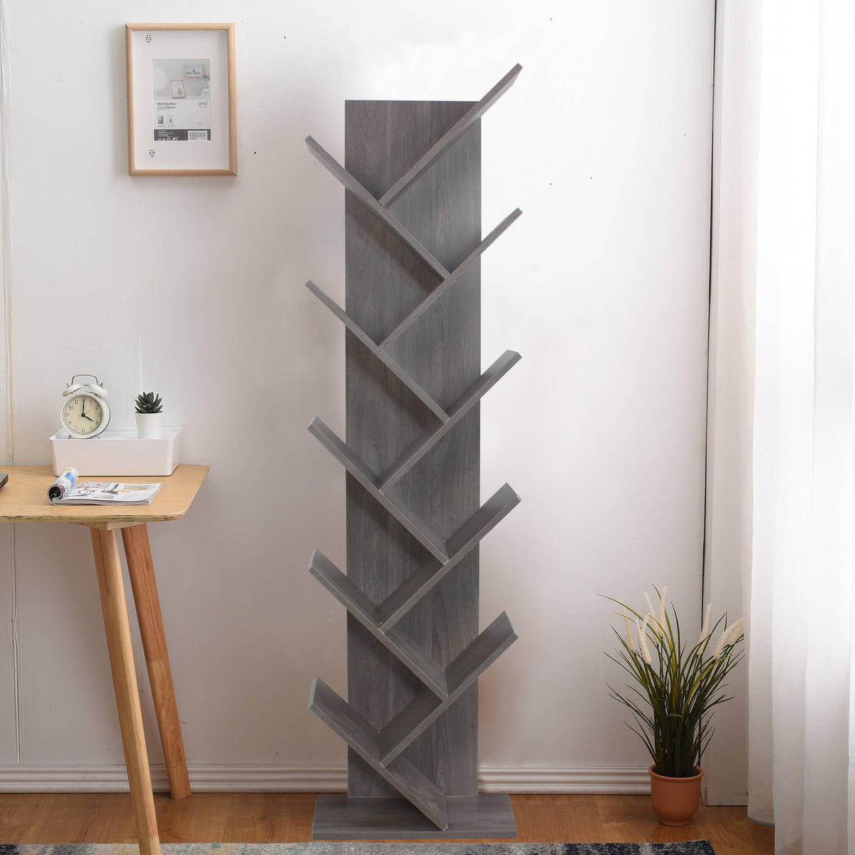 BÜCHERREGAL Grau 22/45/160 cm - Grau, Holzwerkstoff (22/160/45cm) - Mobili Rebecca