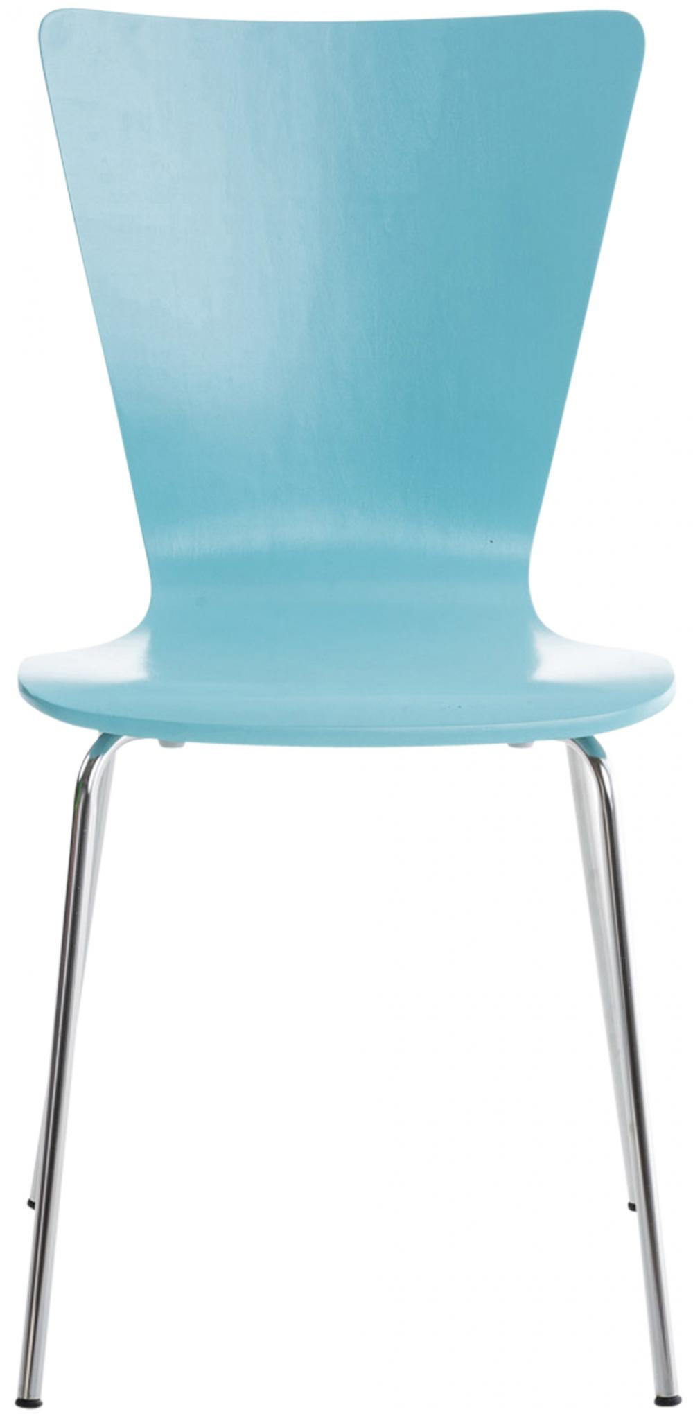 BESUCHERSTUHL Holz Hellblau - Hellblau, Holz/Metall (43/84/50cm) - CLP