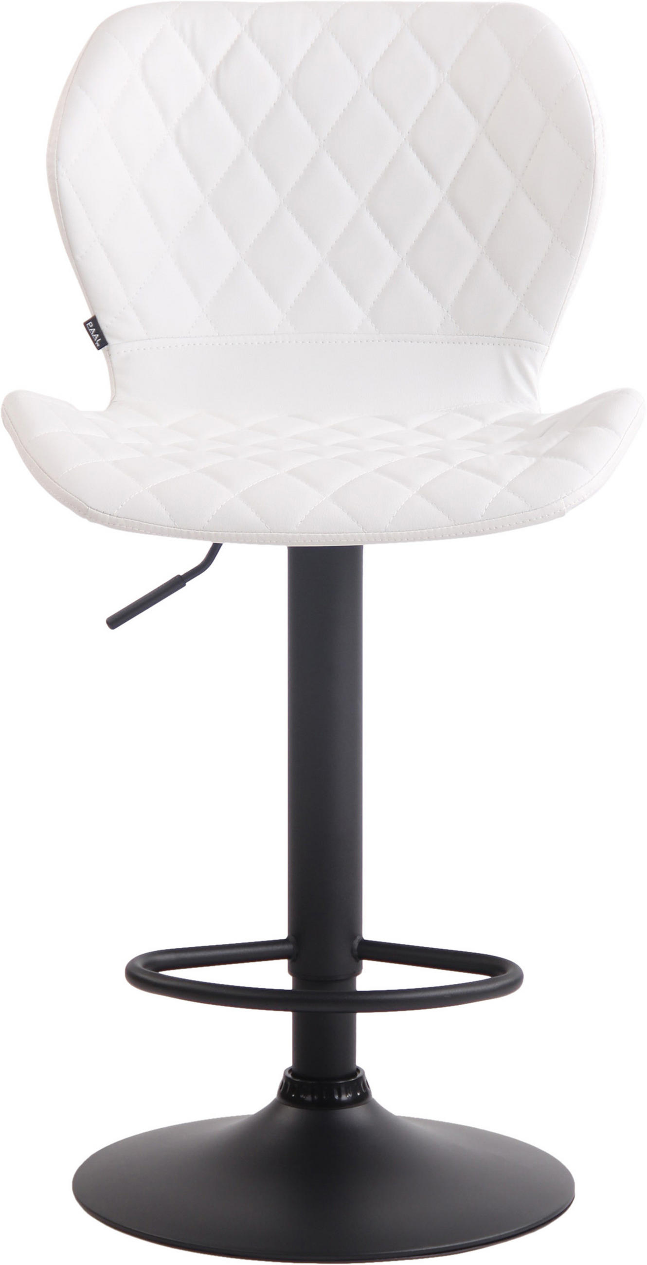 BARHOCKER Cora, Gestell schwarz, Kunstleder Weiß - Schwarz/Weiß, Kunststoff/Textil (47/100/51cm) - TPFLiving